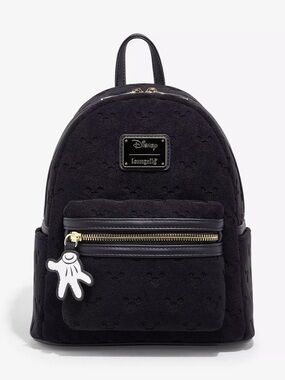 Loungefly Black Embossed Mickey Mini Backpack with Gold Hardware
